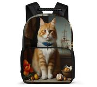 TPISLI Kitten Motif Backpack for Students Primary Age 6-11 Cute Cat Bookbag for Kids Primary Classes, Adjustable Straps Lightweight Back to School Gift