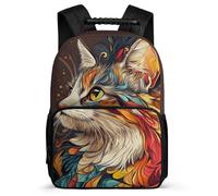 TPISLI Kitten Motif Daypack for Boys Girls School Years 2-5 Animal Cat Pattern Backpack for Kids School Years 1-4, Sturdy Handle 1680D Fabric Daily Essentials