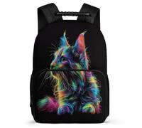 TPISLI Kitten Motif Daypack for Children Primary School, Animal Cat Pattern Backpack Primary Age 6-11, Durable School Bag, Sturdy Handle, Outdoor Travel, Day Trips