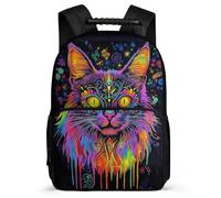 TPISLI Kitten Motif Daypack for Girls Primary School, Animal Cat Pattern Backpack Age 5-10, Durable School Bag, Soft Felt Details, Short Trips, Everyday Use