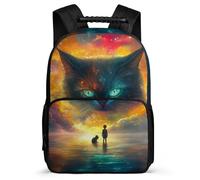 TPISLI Kitten Motif School Backpack for Girls Junior School Animal Cat Rucksack 6-11 Years Kids and Teens, Soft Felt Details Sturdy Handle Daily Essentials
