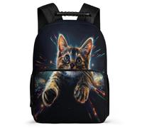 TPISLI Kitten Motif School Backpack for Kids and Teens Primary Classes Animal Cat Daypack 6-11 Years Girls Boys, Sturdy Handle Soft Felt Details School Travel
