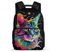 TPISLI Kitten Motif School Backpack Primary Classes for Kids Primary Age 6-11 Colourful Cat Pattern Backpack Boys, 1680D Fabric Adjustable Straps Travel Daily Use