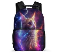 TPISLI Kitten Motif School Bag for Students Primary Age 6-11 Animal Cat Pattern Rucksack for Boys Primary School, Adjustable Straps Soft Felt Details Birthday Gift