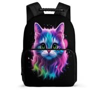 TPISLI Kitten Pattern Bookbag for Kids and Teens Primary School Cat Animal Daypack Primary Age 6-11 Boys Girls, 1680D Fabric Side Pockets Outdoor Day Trips
