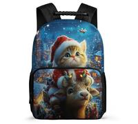 TPISLI Kitten Pattern Daypack for Girls Boys Primary School, Animal Cat Backpack for 5 to 10 Years, Durable School Bag, Soft Felt Details, Short Trips, Everyday Use