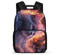 TPISLI Kitten Print School Backpack 6-11 Years for Girls Boys, Animal Cat Motif Daypack for Kids, Lightweight Bag, Side Pockets, Padded Back, Travel Daily Use