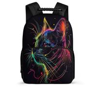 TPISLI Kitten Print School Backpack for Girls 6-11 Years Animal Cat Motif Daypack for Kids and Teens School Years 1-4, Side Pockets Soft Felt Details Birthday Gift