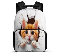 TPISLI Kitten School Backpack for Kids School Years 1-4 Animal Cat Daypack Primary Age 6-11 Students, Lightweight Adjustable Straps Travel Daily Use