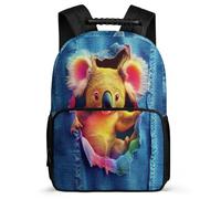 TPISLI Koala Design School Backpack for Children 7-11 Year Olds Animal Illustration Rucksack for Students School Years 1-4, Soft Felt Details Durable Daily Essentials