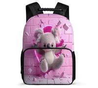 TPISLI Koala Pattern Backpack for Kids Age 5-10, Animal Print School Bag for Students, Lightweight Rucksack, Side Pockets, Padded Back, Travel Daily Use