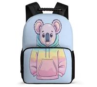 TPISLI Koala Pattern Rucksack for Children Primary Age 6-11 Animal Koala School Bag for Kids and Teens Junior School, Soft Felt Details Side Pockets Travel Daily Use