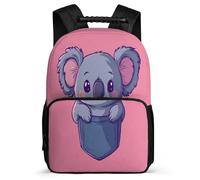 TPISLI Koala Pattern School Backpack for Children School Years 1-4 Animal Print Bookbag 7-11 Year Olds Students, Adjustable Straps Padded Back Outdoor Day Trips