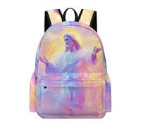TPISLI Large Jesus Design Backpack Kids, Lightweight Cute School Bag for Teenage Girls, Laptop Rucksack Jesus Christian Daypack for College Commuting Travel Primary Secondary School