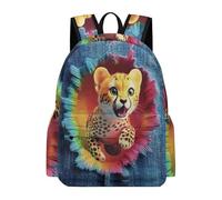 TPISLI Large Leopard Pattern Backpack Kids, Lightweight Cute School Bag for Teenage Girls, Laptop Rucksack Cheetah Animal Daypack for College Commuting Travel Primary Secondary School