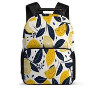 TPISLI Lemon Backpack for Kids and Teens Primary School Fruit Motif Rucksack 6-11 Years Boys Girls, Adjustable Straps Side Pockets Back to School Gift