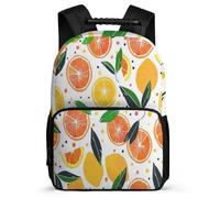 TPISLI Lemon Motif Backpack for Kids and Teens Ages 6-10 Fruit Print School Bag for Children Primary Classes, Padded Back Adjustable Straps Short Trips