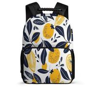 TPISLI Lemon Motif School Backpack for Kids and Teens School Years 1-4 Fruit Bookbag Age 5-10 Students, Adjustable Straps 1680D Fabric Short Trips