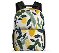 TPISLI Lemon Pattern School Backpack School Years 1-4 for Boys Ages 6-10 Fruit Rucksack Kids and Teens, Soft Felt Details Adjustable Straps Daily Essentials