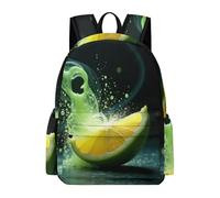 TPISLI Lemon Print Backpack Boys Age 7 Fruit Theme Rucksack Girls Ages 9-13 Cool 15.6 Inch Laptop Rucksack School Years 3-6 Daily Use Outdoor Gift Travel Use