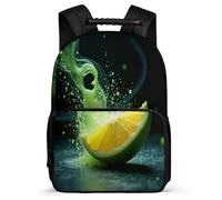 TPISLI Lemon Print Backpack for Kids Age 5-10, Fruit Theme School Bag for Students, Lightweight Rucksack, Side Pockets, Padded Back, Travel Daily Use