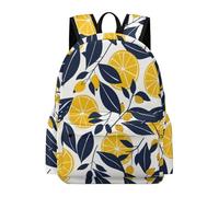 TPISLI Lemon Print School Backpack Boys Girls 10-16 Rucksack Fruit Design Book Bag for Senior Classes, Durable Daypack for Autumn Trip and Study Days and Weekend Day Trips