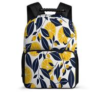 TPISLI Lemon Print School Backpack for Boys Girls Year 3-6 Fruit Design Rucksack for Students Junior School, Durable Adjustable Straps Travel Daily Use