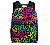 TPISLI Leopard Bookbag Primary School for Kids and Teens Age 7-12 Cheetah Animal Rucksack Kids and Teens, Side Pockets Soft Felt Details Back to School Gift