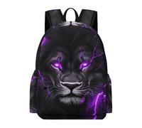 TPISLI Lightweight Aesthetic Boys Lion Illustration Backpack - Large Capacity School Laptop Bag Animal Design Rucksack Bag for Teen Teenage Girls