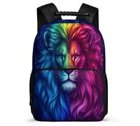TPISLI Lion Backpack for Boys Year 3-6, Animal Lion Rucksack for Children, Lightweight School Bag, Side Pockets, Padded Back, Travel Daily Use