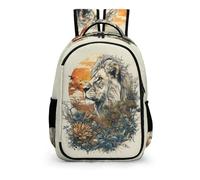 Lion Backpack School Bag Travel Daypack Animal Lion Rucksack for Students Boys Girls, Laptop Backpack