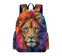 TPISLI Lion Backpack Students Year 4 Animal Lion School Backpack Boys Year 7-9 Modern Durable 16.5 Inch Laptop Rucksack Secondary School Outdoor Travel Daily Carry