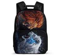 TPISLI Lion Bookbag for Students Primary Age 6-11 Animal Backpack for Kids School Years 1-4, Sturdy Handle Side Pockets Back to School Gift