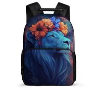 TPISLI Lion Design Backpack for Kids and Teens Age 7-12 Animal Print Bookbag for Children Junior School, Soft Felt Details Padded Back Daily Essentials