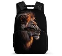 TPISLI Lion Design Daypack for Boys 7-11 Year Olds Animal Print Backpack for Children School Years 1-4, Soft Felt Details Side Pockets Outdoor Day Trips