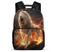 TPISLI Lion Design Daypack for Boys Primary School, Animal Print Backpack 8-12 Years, Durable School Bag, Sturdy Handle, Outdoor Travel, Day Trips
