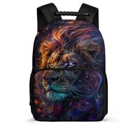 TPISLI Lion Design Daypack for Girls Primary School, Animal Print Backpack 6-11 Years, Durable School Bag, Soft Felt Details, Short Trips, Everyday Use