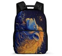 TPISLI Lion Design Rucksack for Boys Girls Ages 6-10, Animal Print Bookbag for Children, Durable Backpack, Side Pockets, Padded Back, Travel Daily Use
