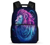 TPISLI Lion Illustration Backpack for Girls Boys for 5 to 10 Years, Animal Design School Bag Students, Lightweight Rucksack, Side Pockets, Padded Back, Travel Daily Use