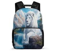 TPISLI Lion Motif Backpack for Girls Boys School Years 2-5, Animal Lion Rucksack for Kids, Lightweight School Bag, 1680D Fabric, Primary Classes, Daily Essentials