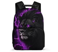 TPISLI Lion Motif School Bag for Students Primary Age 6-11 Animal Lion Rucksack for Boys Primary School, Adjustable Straps Soft Felt Details Birthday Gift