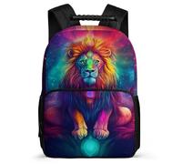 TPISLI Lion Pattern Bookbag for Students 6-11 Years Animal Motif Daypack for Kids and Teens Primary Classes, Lightweight Adjustable Straps Travel Daily Use