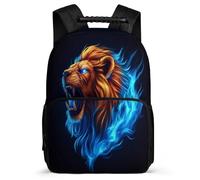TPISLI Lion Pattern Daypack for Boys Girls Primary School, Animal Motif Backpack Ages 6-10, Durable School Bag, Sturdy Handle, Outdoor Travel, Day Trips