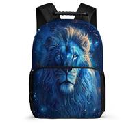 TPISLI Lion Pattern Rucksack for Students Ages 6-10 Animal Lion Bookbag for Students School Years 1-4, Sturdy Handle Adjustable Straps Back to School Gift