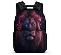 TPISLI Lion Pattern Rucksack Junior School for Kids and Teens 7-11 Year Olds Animal School Bag Kids and Teens, Lightweight Adjustable Straps Short Trips