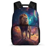 TPISLI Lion Pattern School Bag for Kids and Teens Primary School Animal Motif Backpack Primary Age 6-11 Girls, Adjustable Straps Padded Back Short Trips