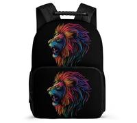 TPISLI Lion Print Backpack for Boys Girls 7-11 Year Olds, Animal Pattern School Bag for Boys Girls, Lightweight Rucksack, 1680D Fabric, Primary Classes, Daily Essentials