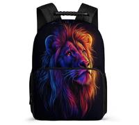 TPISLI Lion Print Backpack for Girls Boys Primary Years 4-6, Animal Pattern Rucksack for Students, Lightweight School Bag, 1680D Fabric, Primary Classes, Daily Essentials