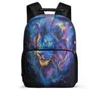 TPISLI Lion Print Backpack for Kids 6-11 Years, Animal Pattern School Bag for Kids, Lightweight Rucksack, Side Pockets, Padded Back, Travel Daily Use