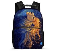 TPISLI Lion Print Backpack for Kids Age 5-10, Animal Pattern School Bag for Students, Lightweight Rucksack, Side Pockets, Padded Back, Travel Daily Use